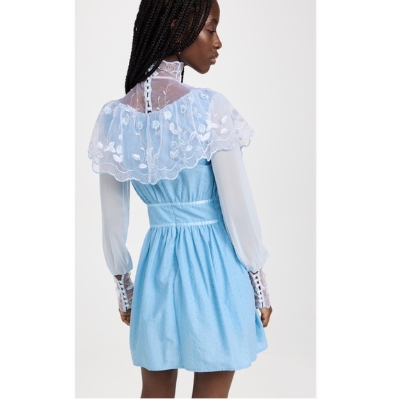 House of Aama Southern Girl Blue Victorian Ruffled Mini Dress Womens 2 New - Picture 10 of 15